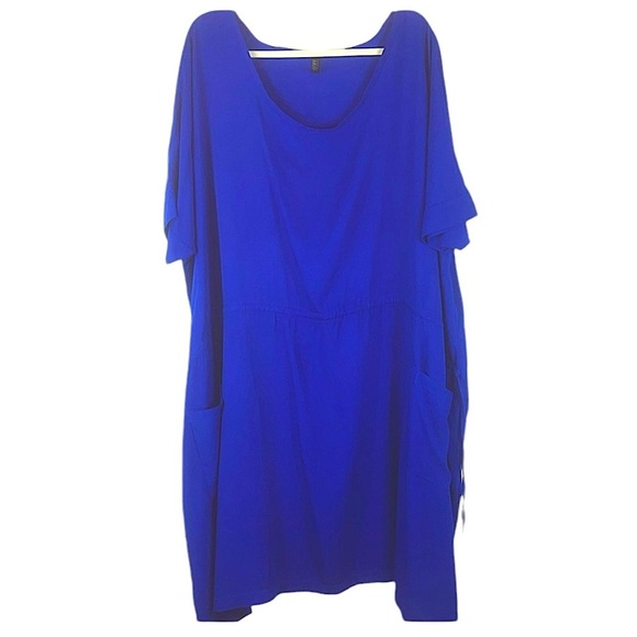Julio Guedes popover drawstring waist cover up/midi dress Sz M (see measurement) - Picture 1 of 9